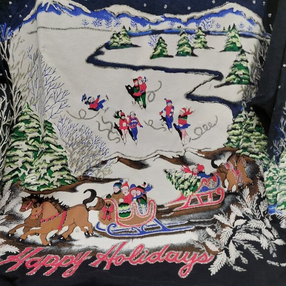 Nutcracker Ugly Christmas Sweater Sweatshirt Size Large Black 1992 READ - Picture 2 of 10